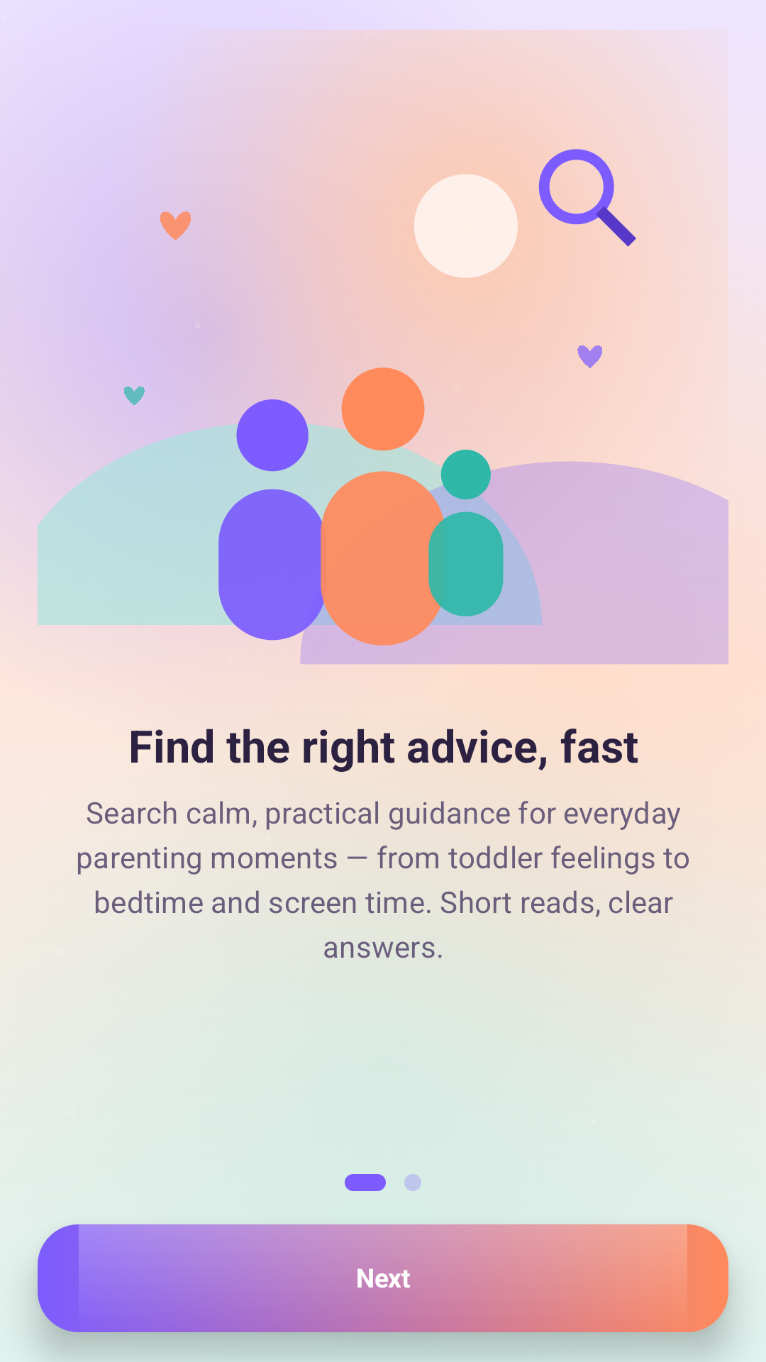 Parenting Compass onboarding screen